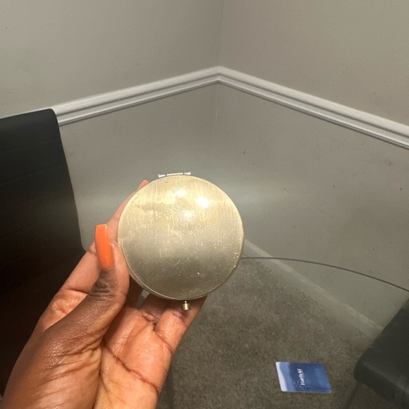 VINTAGE STYLE BRASS COMPACT MIRROR - Picture 5 of 5